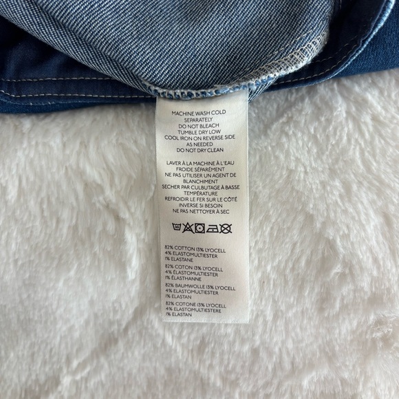 Pilcro Fitted Dark Denim Midi Dress Size XL Blue Stretch Double Ended Zipper - Picture 10 of 14